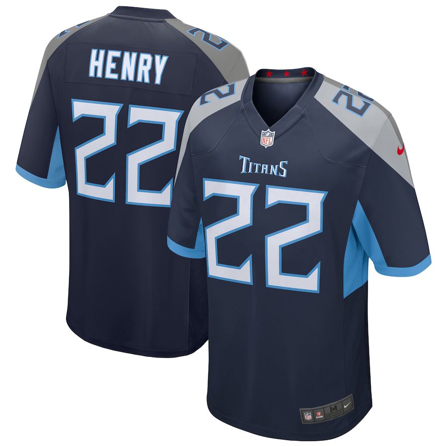 Men Tennessee Titans #22 Derrick Henry Nike Navy Game NFL Jersey->tennessee titans->NFL Jersey